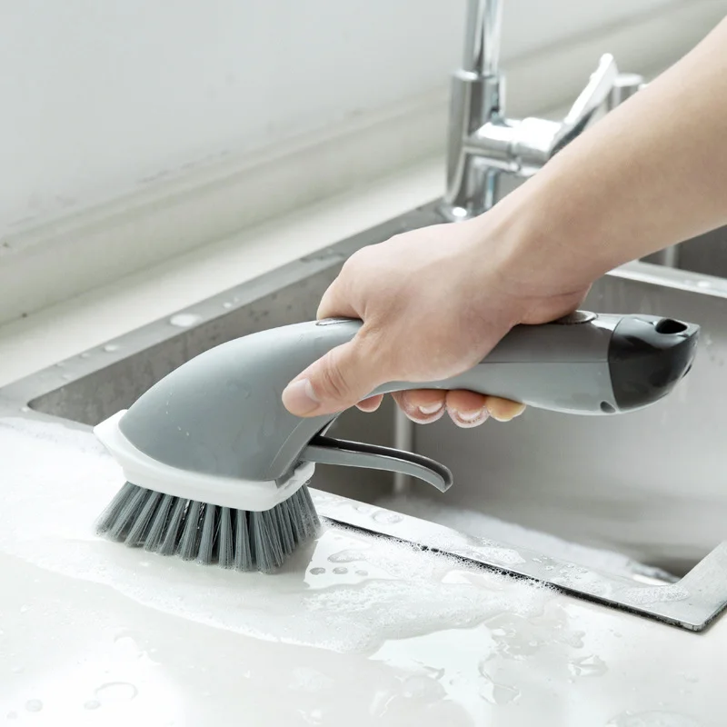 

Multi-function Kitchen Bathroom Long Handle Cleaning Brushes Dish Washing Brush Tile Sink Brush Automatic Liquid Dispenser