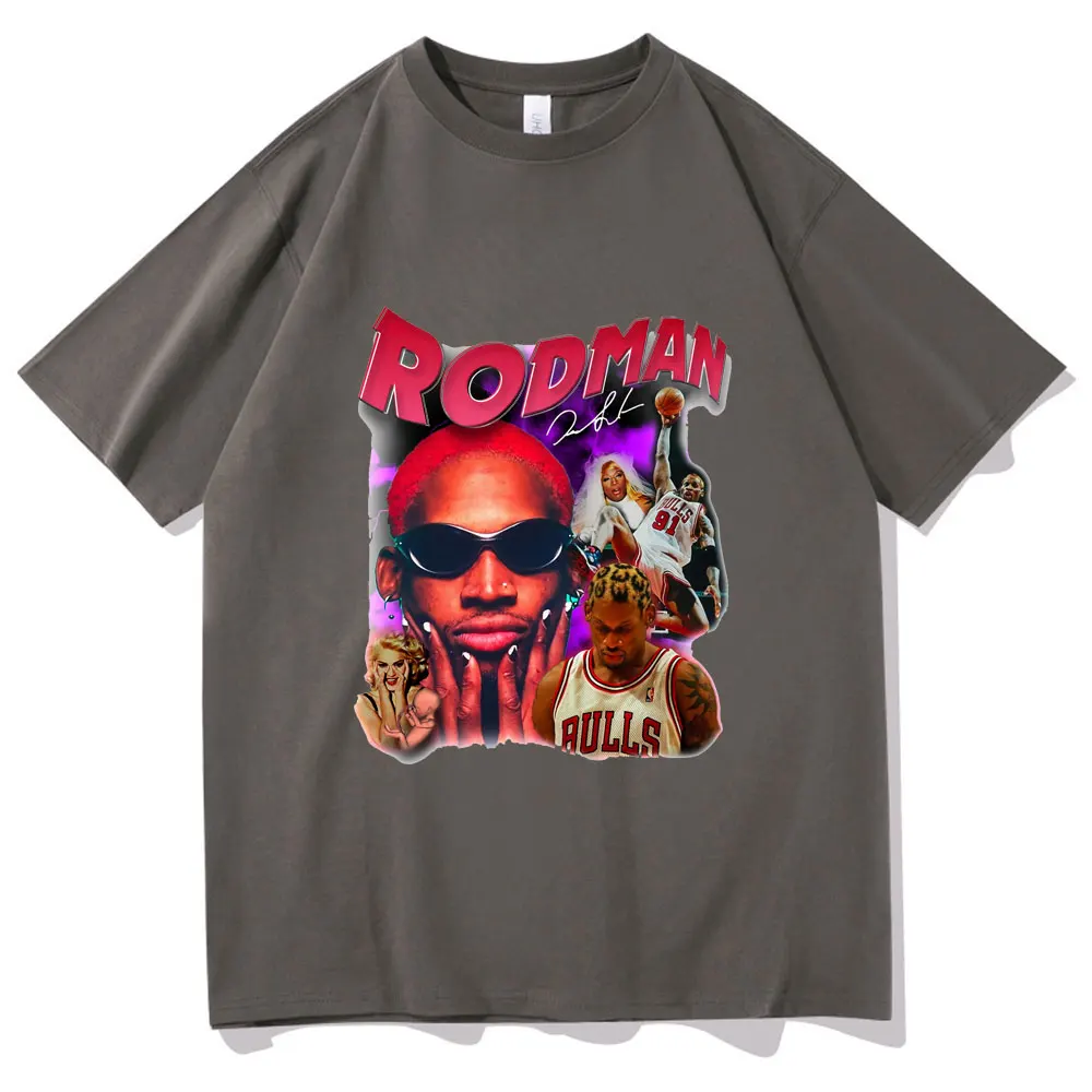 

2021 summer t-shirt fashion New Harajuku Dennis Rodman T Shirt Summer Men Women Hiphop Streetwear Boy Basketball Clothes Mob Tra