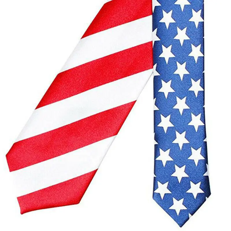 Классический галстук с американским флагом модный США патриотические галстуки