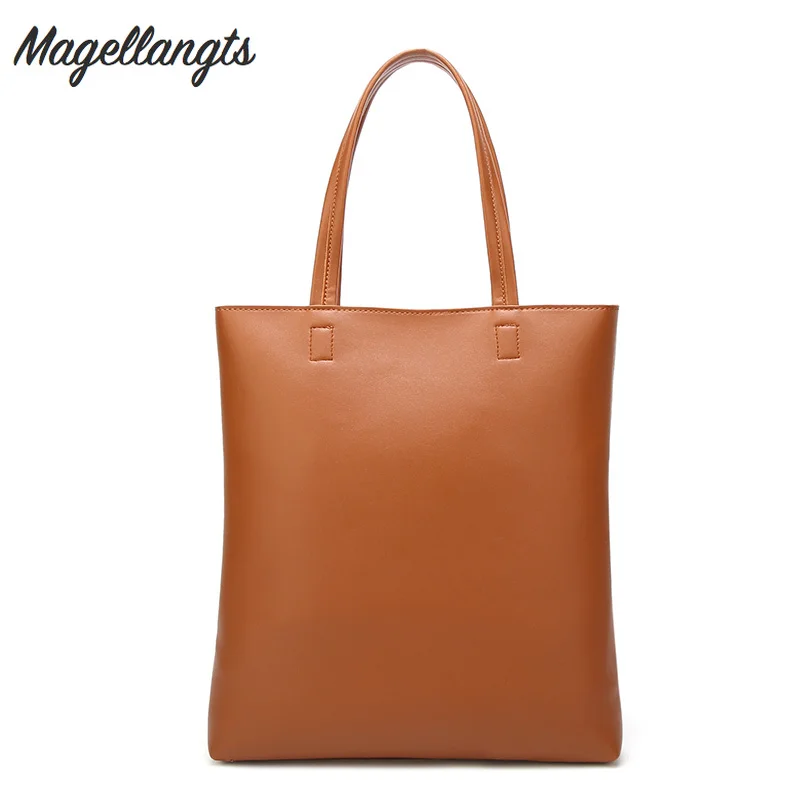 Сумка-тоут женская из экокожи однотонный саквояж на плечо повседневный