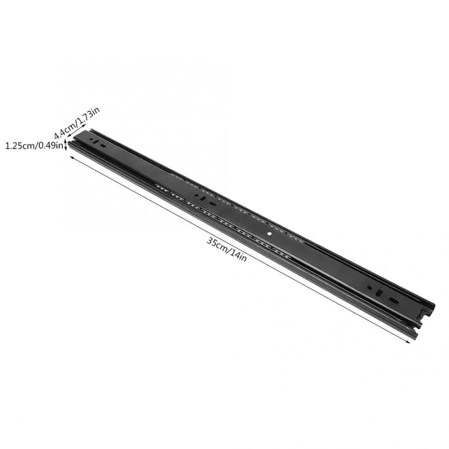 2Pcs 14in Drawer Slide Telescopic 3 Section Cold Rolled Steel for Mobile Cabinet White/Black sliding mechanism door fittings |