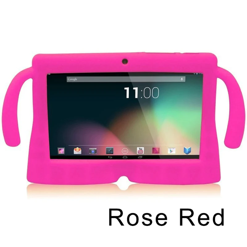 Rose Red Мягкий силиконовый чехол для планшета, ударопрочный протектор, мультяшный стиль, ", защита от пыли, чехол для планшета Android Q88 - Цвет: Rose Red