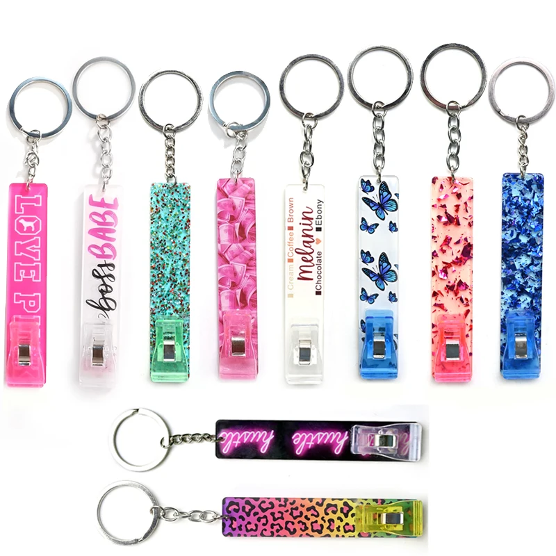 

Creative Debit Credit Card Grabber Keychain Acrylic Portable Card Grabber Plastic Clip For Long Nails Keyring Accessories Gift