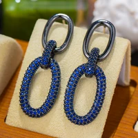 brand luxury oval multicolor drop earrings for women bridal wedding full aaa cz 2020 earrings jewelry high quality
