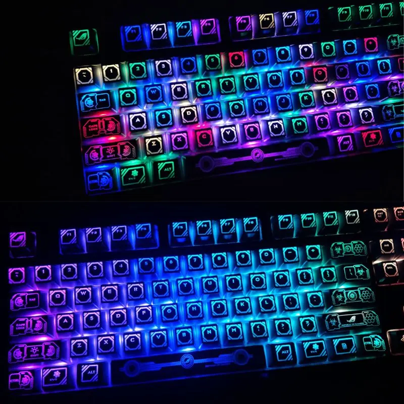 RGB 104 Keycaps ANSI макет OEM ABS исходный код выстрел с подсветкой Keycap для Cherry MX gh60 poker 87