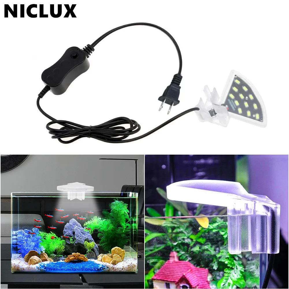 

Mini Waterproof Clip-on LED Aquarium Light 3W Aquatic Plants Grow Lighting Lamp Fan Shaped High Brightness Led Fish Tank Light