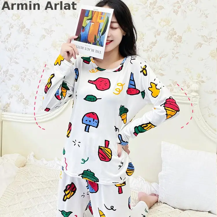 Милая Пижама Armin Arlat из 2 предметов Женский хлопковый Ночной костюм пижама с