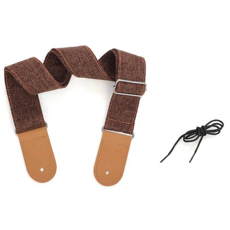 

Longteam 2 Pack Guitar Strap, Cotton Leather Strap, Guitar Straps for Acoustic Guitar Bass Electric Guitar Banjos
