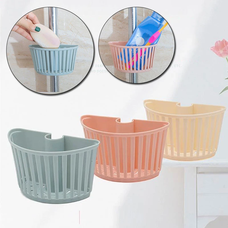 

1pcs hollow new small drain basket can be buttoned kitchen sink plastic sponge rack bathroom sprinkler tube storage