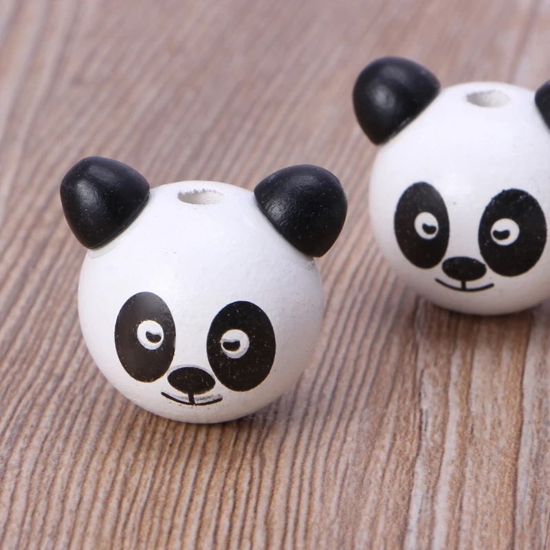 

10Pcs 24mm Wooden Bear Head Teething Chew Beads For Baby DIY Pacifier Chain