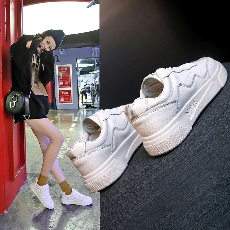 

Весна 2019, новая Корейская версия, маленькая белая обувь Baitie, Папины туфли, студенческие Кроссовки для бега ins