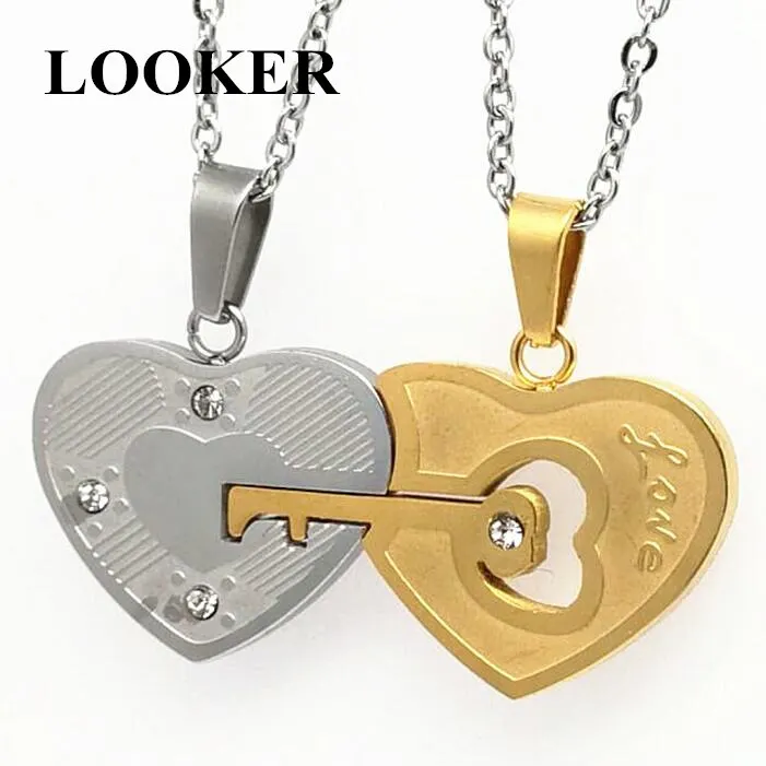 LOOKER 2 шт./компл. Женская мода I Love You Heart Lock & Key влюбленные парные Подвески ожерелье