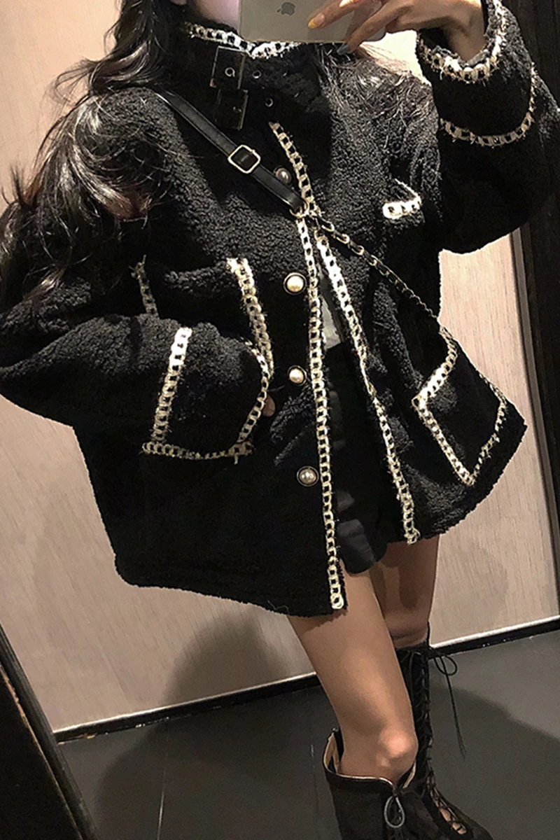 

Cardigan Wild Loose warm High Quality Jacket Female Winter Women Coat New Korean Fashion Temperament Small Fragrance Wind