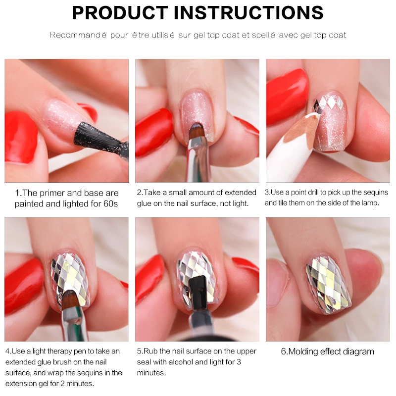 Зеркальный пигмент для ногтей CATUNESS блестящий дизайна 3D порошок блестящие