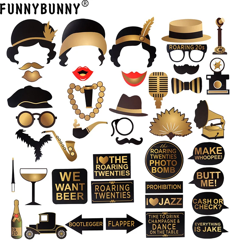 Фон для фотосъемки FUNNYBUNNY Party 42 шт. порывистые 20 футов реквизит 1920 s свадебные фото