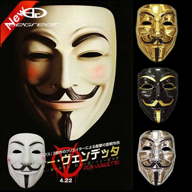 

Анонимный Аниме Косплей V Vendetta Маска для новогодней вечеринки головной убор Тема фильма косплей костюмы аниме косплей маска для лица