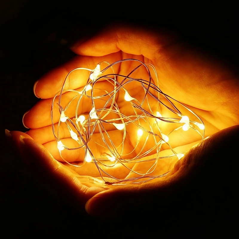 Светодиодная гирлянда из медной проволоки 1 м 2 сказочное декоративное