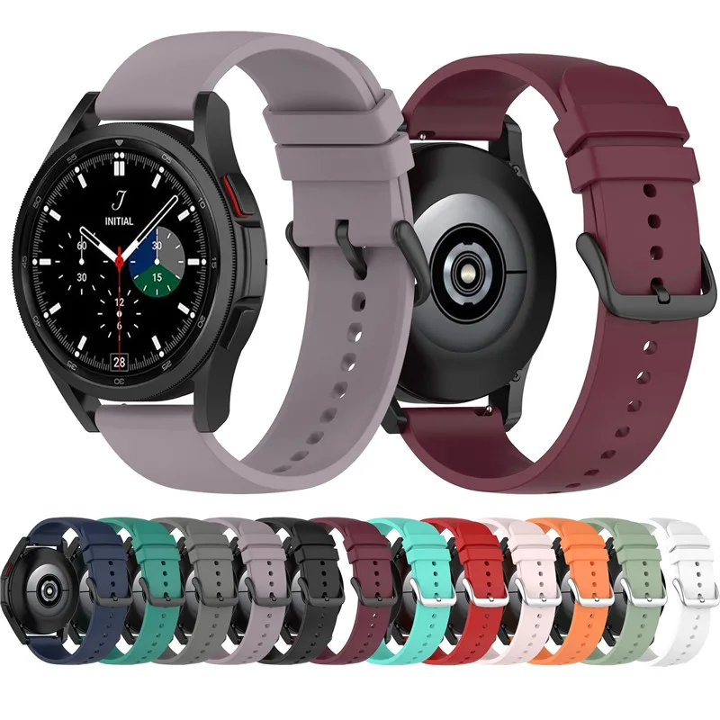 

Silicone 20mm 22mm Watch Strap for Samsung Galaxy Watch 4 40mm 44mm / Watch4 Classic 42mm 46mm / Gear S3 S2 / Active 2 Watchband