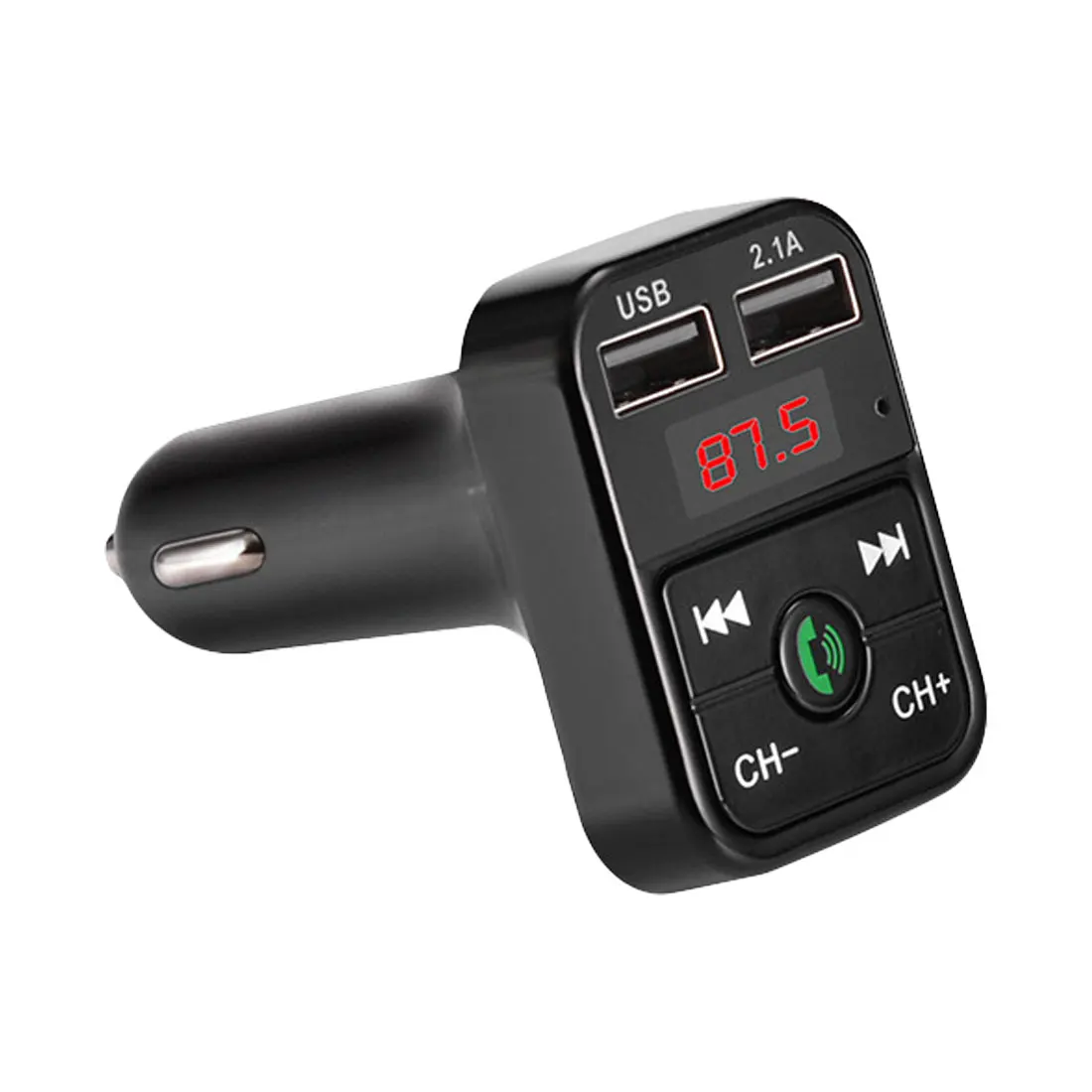 Черный Автомобильный Bluetooth fm-передатчик, беспроводной приемник, Автомобильный светодиодный MP3-плеер 2.1A, двойное USB быстрое зарядное устройство, автомобильные аксессуары - Название цвета: Черный