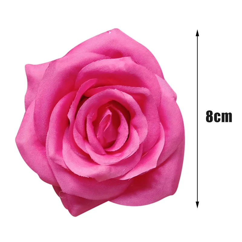

10pcs Artificial Silk Flowers Fake Rose Simulation Flower Head Only Rose Home Decoration Wedding Festival Decor 8cm PAK5