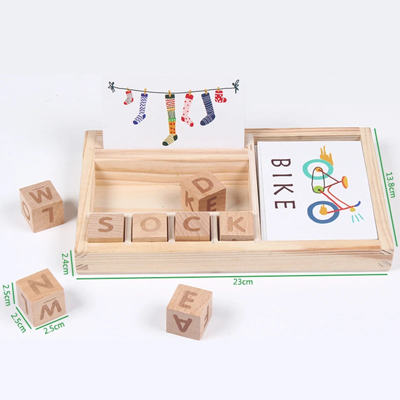 

Candywood Wood Spelling Words Game Kids Early Educational Toys for Children Learning Wooden Toys Montessori Education Toy
