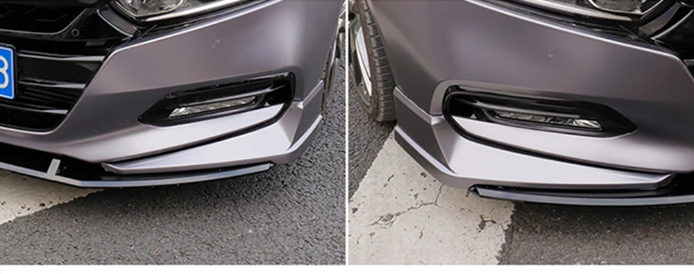 

For Honda Accord 2018 2019 10th Silver ABS Side Spoiler Chin Corner Splitter Covers Front Lower Bumper Lip