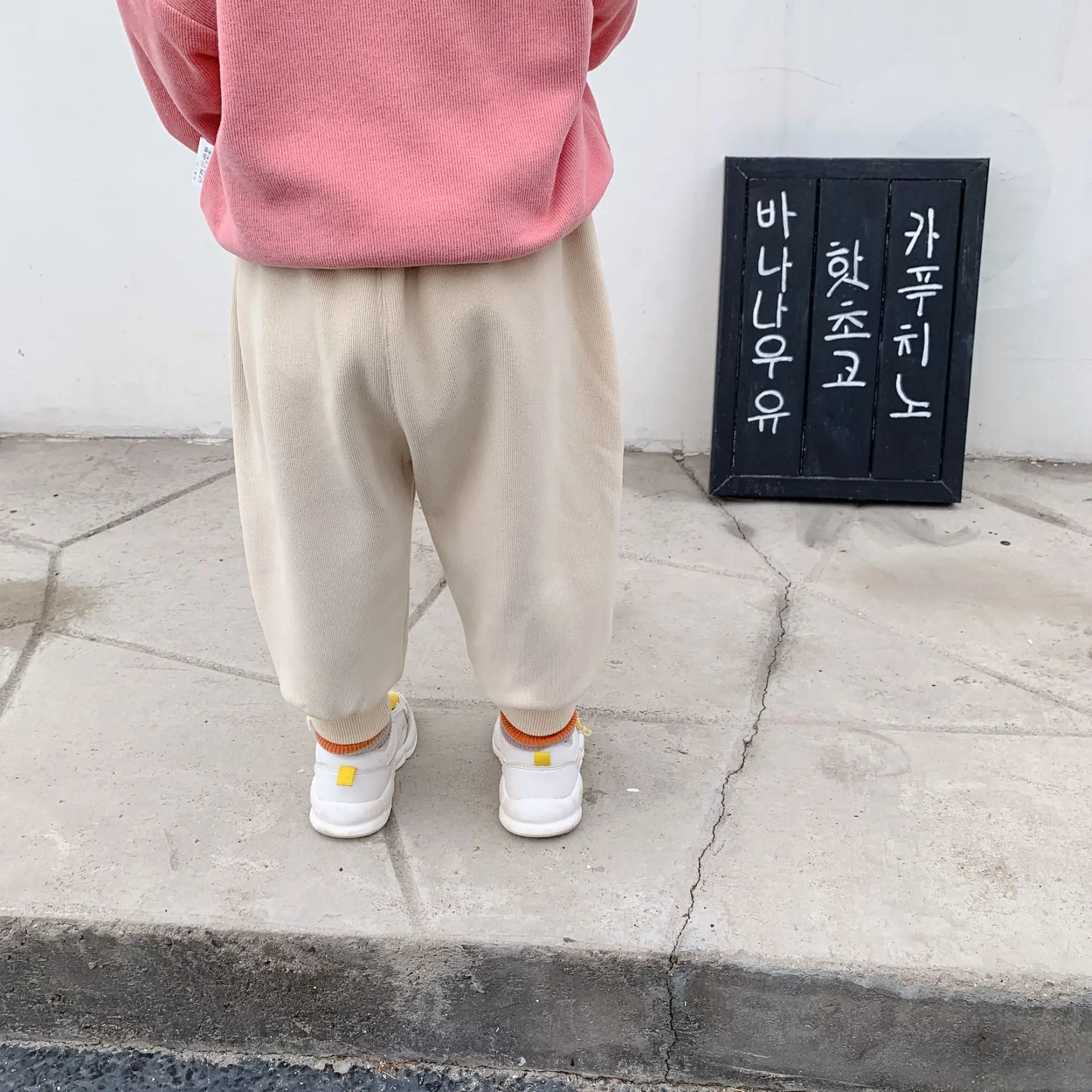 Осенне-зимние однотонные плотные повседневные брюки для мальчиков и девочек