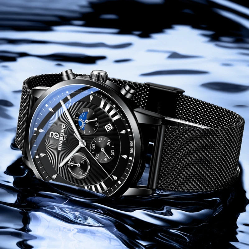 

2020 New Fashion Mens Waterproof Watchwith Stainless Steel Band Top Brand Luxury Sports Quartz for Watchrd Men Relogio Masculino