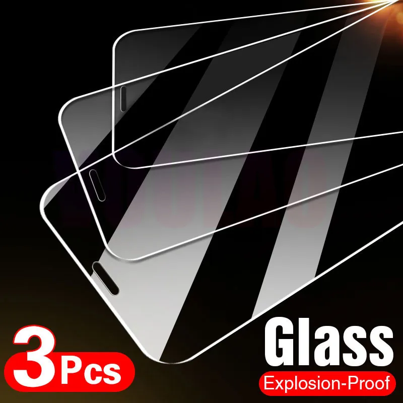 

3Pcs Tempered Glass On The For iPhone 7 8 6 6s Plus SE 2020 Screen Protector For iPhone X XS XR 11 12 Pro Max Protective Glass