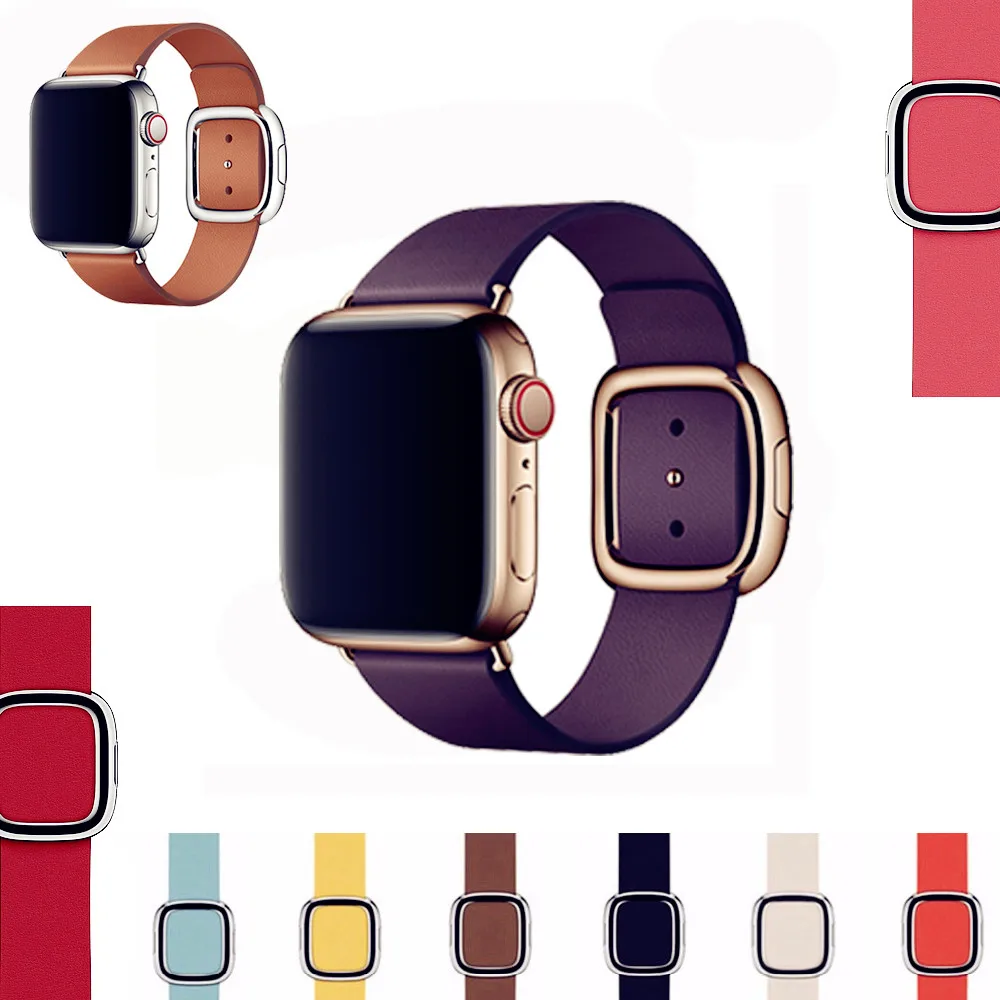 Ремешок из натуральной кожи для apple Watch band 4(iwatch 5) 44 мм 40 мм apple watch 3 2 1 ремешок 42 мм 38 мм pulseira ремешки для часов