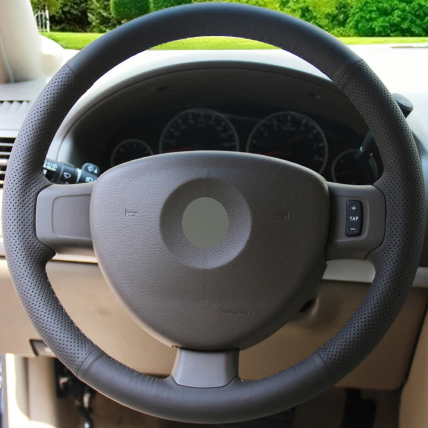 Черные кожаные DIY ручной работы чехол рулевого колеса автомобиля для Buick GL8 2006