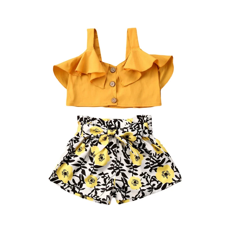 Симпатичная Детская летняя одежда pudcoco праздничные повседневные наряды с