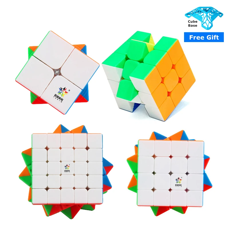 Скоростной куб Yuxin черный Kirin 2x2 3x3 4x4 5x5 Новый скоростной без наклеек мини