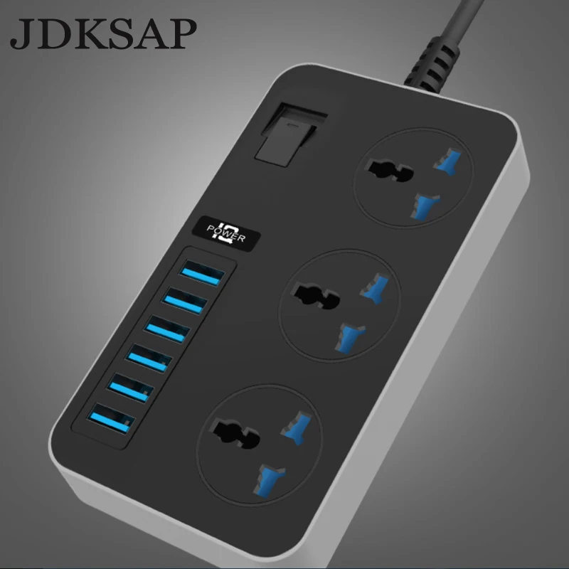 

Дорожный удлинитель с 6 USB-портами для ЕС/Австралии/США/Великобритании