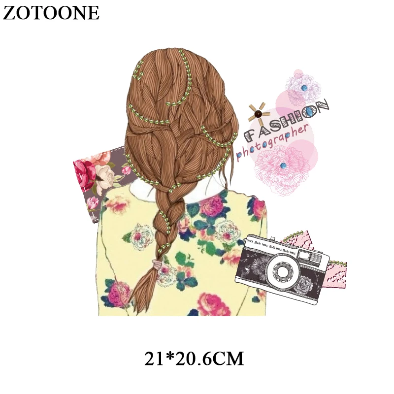 Parches Beauty Летний стиль теплопередача модная утюжок для девочек на камеру нашивки