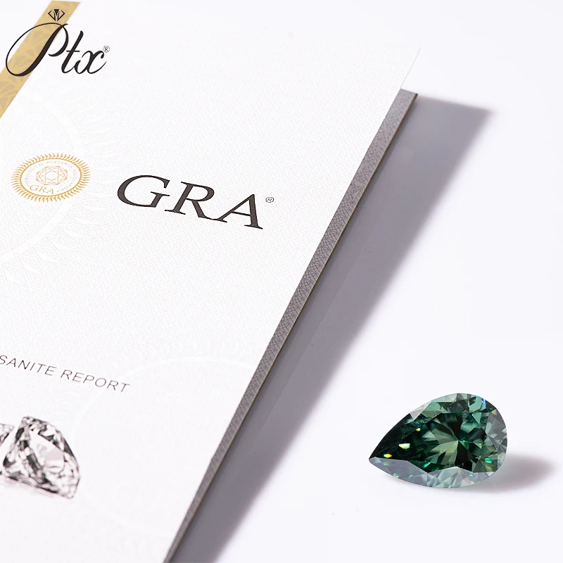 Реальный 100% свободный драгоценный камень Φ темно-зеленый цвет VVS1 грушевидной