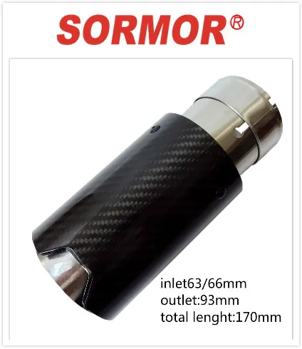 

Автомобильные наконечники выхлопных газов SORMOR, универсальные наконечники из нержавеющей стали и глянцевого углеродного волокна для полир...