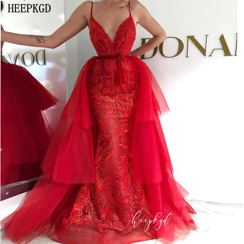 Красное Кружевное Вечернее Платье Русалочки в арабском стиле Сексуальное Милое