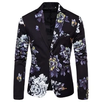 new style slim fit men suit for wedding mens floral blazer jacket green black white printed homens blazers prom wear s 3xl