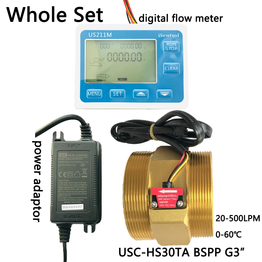 Цифровой расходомер US211M ручной Датчик потока из алюминиевого сплава диапазон