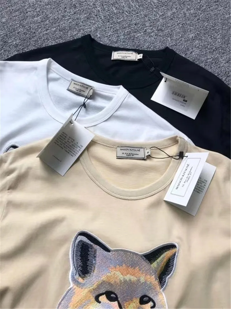 С нашивкой в виде мордочки лисы вышивка Maison KITSUNE для мужчин и женщин на каждый