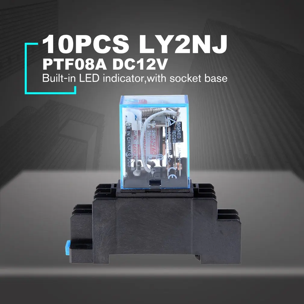 10PCS Coil Power Relay LY2NJ DPDT 8 Pin PTF08A JQX-13F Socket Base Electronic Micro Mini Electromagnetic Module Switch | Обустройство