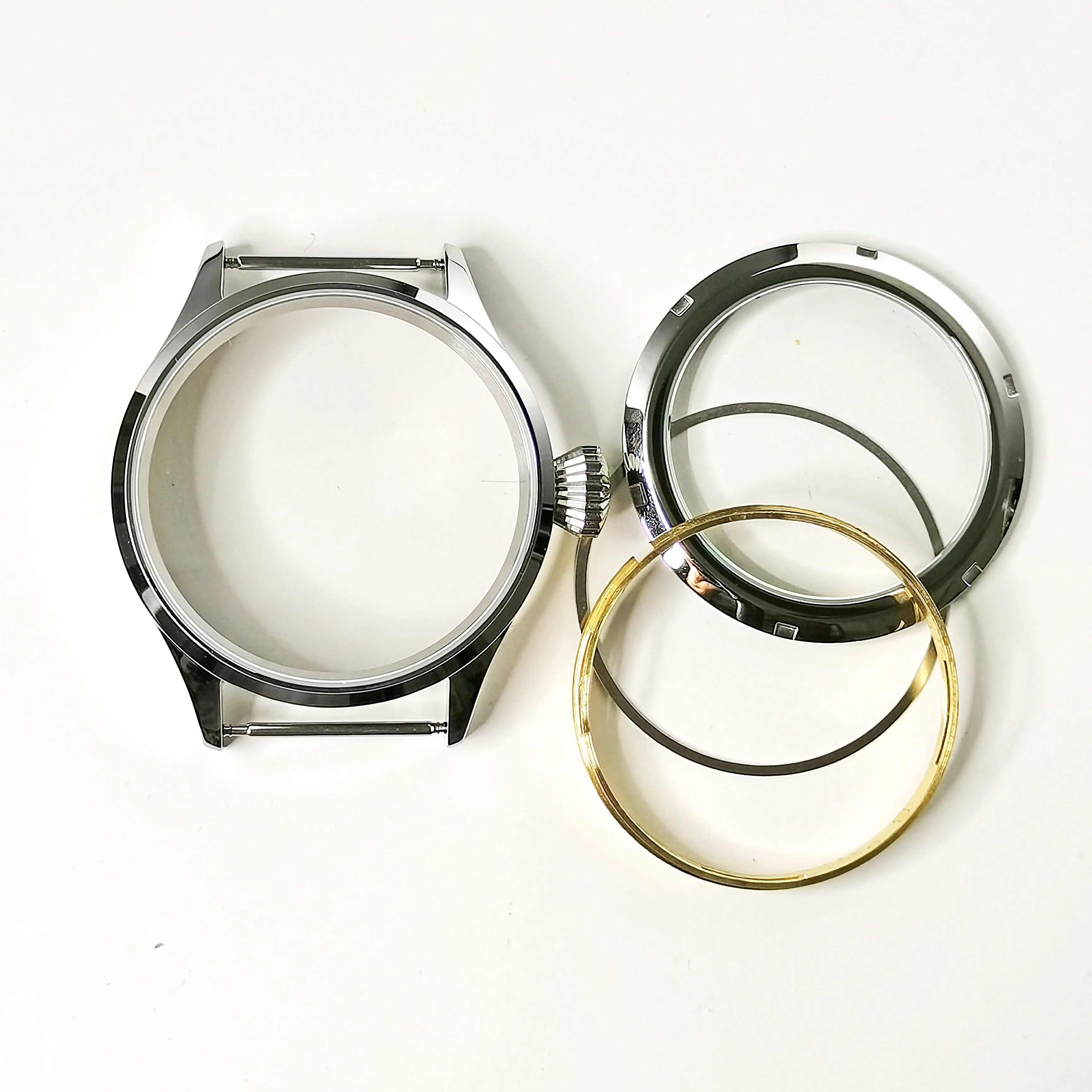 

WristWatchs Part 44mm Case 316 Stainless Steel Sapphire Glass Fit St36 Eta 6498/6497Manual Winding Movement