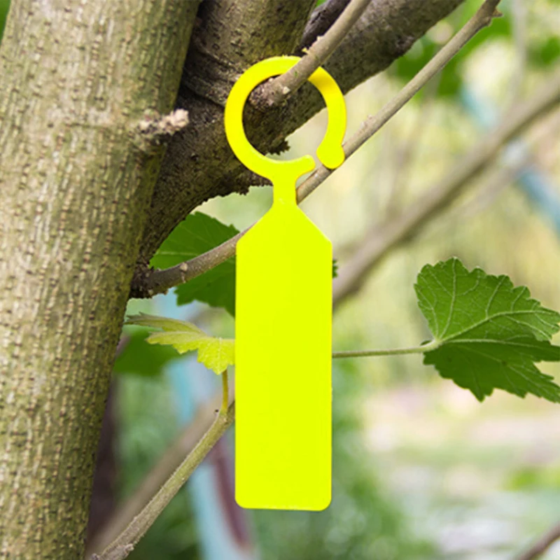 

50PCS High Quality Plastic Plants Tags Nursery Garden Ring Label Pot Marker Stake Hanging Tags Greenhouse Bonsai Collar Tags