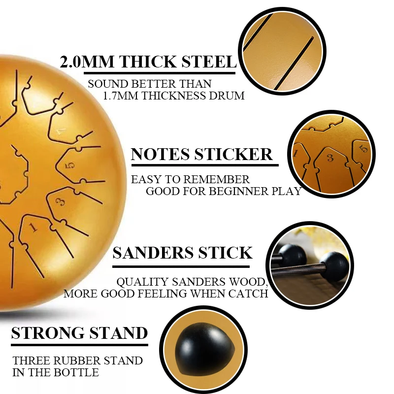 12 дюймов 13 нот стальные языковые барабаны Ударные музыкальные инструменты