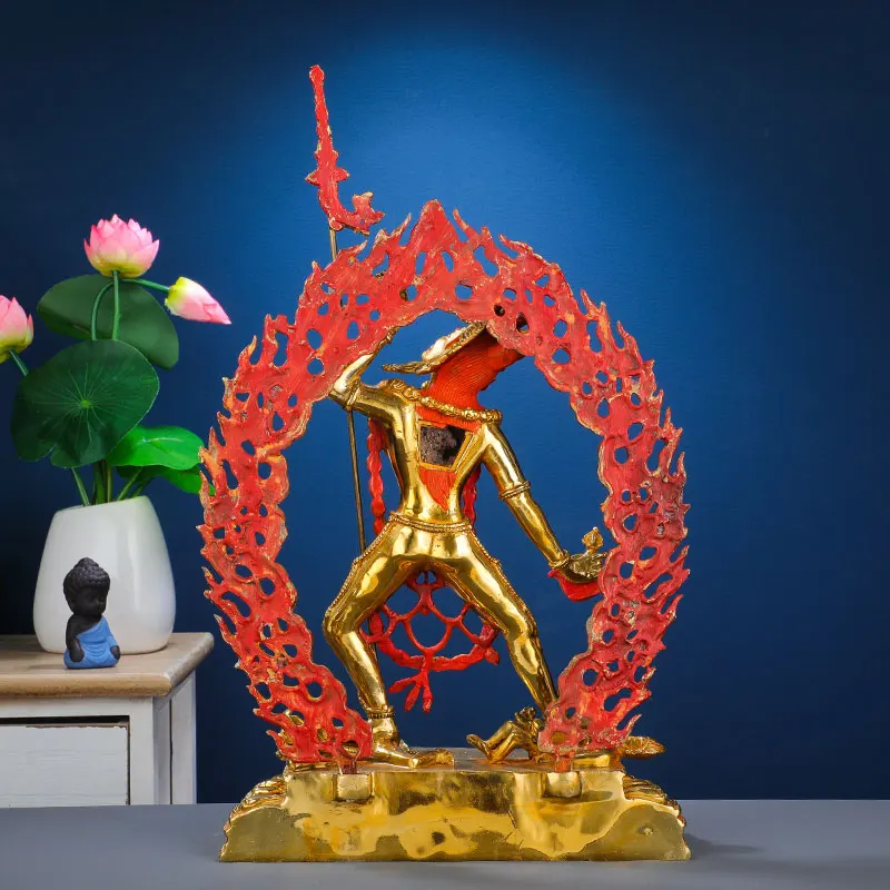 Большая буддистская Золотая позолоченная Будда размером 38 см статуэтка Будды из