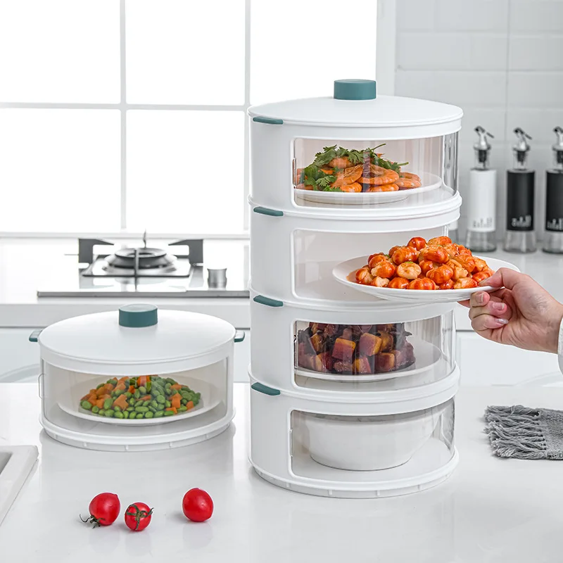 

Multi-layer Transparent Stackable Food Cover Insulation Dustproof Anti Fly Meal Cover Food Cover Tent HUG-Deals