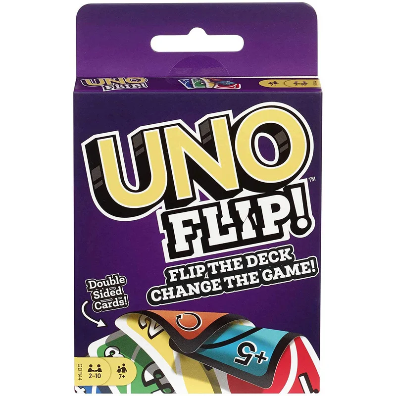 

UNO-FLIP Poker Games Card Game Mattel Games Real Family Fun Entertainment Board Game Fun Poker Games Toxic Box Uno Card