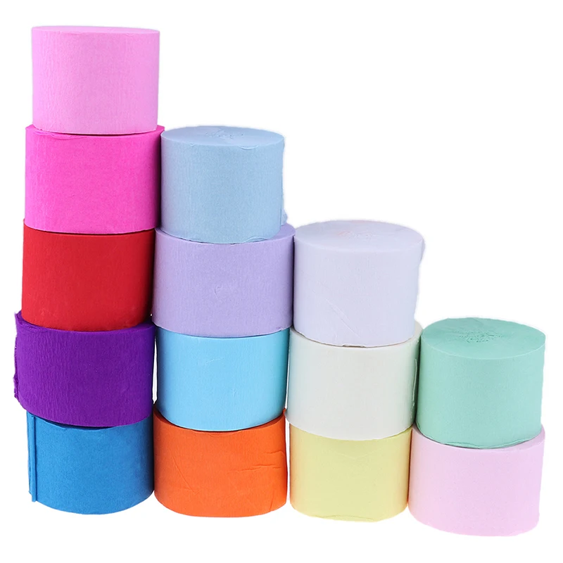 25 м/рулон сморщенные длинные узкие ленты из крепированной бумаги Красочные DIY