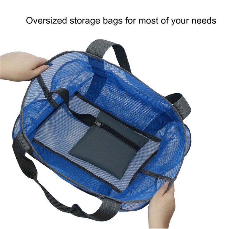 

Large Capacity Mesh Beach Bag Outdoor Travel Folding Storage Bag